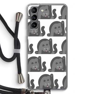 CaseCompany Cats: Samsung Galaxy S21 Transparant Hoesje met koord