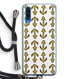 CaseCompany Musketon Anchor: Samsung Galaxy A50 Transparant Hoesje met koord