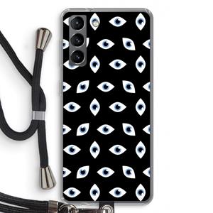 CaseCompany Eyes pattern: Samsung Galaxy S21 Transparant Hoesje met koord