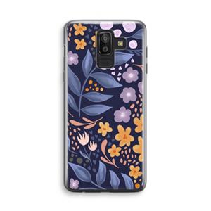 CaseCompany Flowers with blue leaves: Samsung Galaxy J8 (2018) Transparant Hoesje
