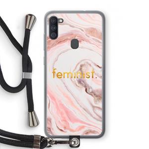 CaseCompany Feminist: Samsung Galaxy A11 Transparant Hoesje met koord