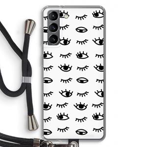 CaseCompany Eye pattern #2: Samsung Galaxy S21 Transparant Hoesje met koord