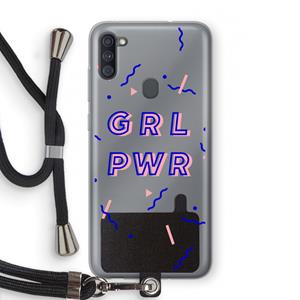 CaseCompany GRL PWR: Samsung Galaxy A11 Transparant Hoesje met koord