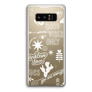 CaseCompany Good vibes: Samsung Galaxy Note 8 Transparant Hoesje