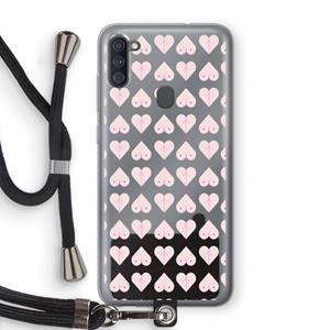 CaseCompany Ass 'n Titties: Samsung Galaxy A11 Transparant Hoesje met koord