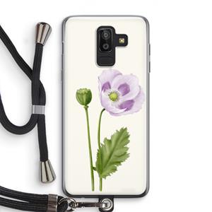 CaseCompany Purple poppy: Samsung Galaxy J8 (2018) Transparant Hoesje met koord