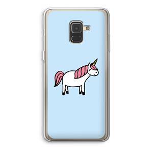 CaseCompany Eenhoorn: Samsung Galaxy A8 (2018) Transparant Hoesje