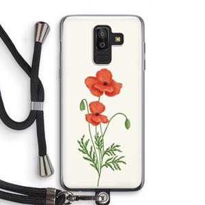 CaseCompany Red poppy: Samsung Galaxy J8 (2018) Transparant Hoesje met koord