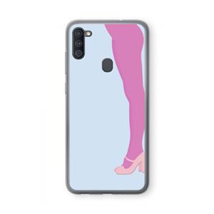 CaseCompany Pink panty: Samsung Galaxy A11 Transparant Hoesje