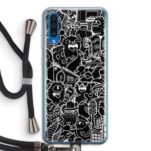 CaseCompany Vexx Black City : Samsung Galaxy A50 Transparant Hoesje met koord