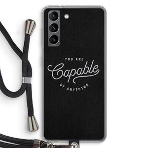 CaseCompany Capable: Samsung Galaxy S21 Transparant Hoesje met koord
