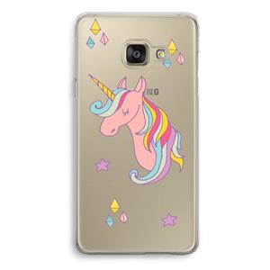 CaseCompany Roze eenhoorn: Samsung A3 (2017) Transparant Hoesje