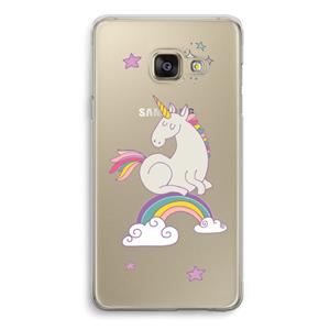 CaseCompany Regenboog eenhoorn: Samsung A3 (2017) Transparant Hoesje