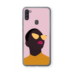 CaseCompany Yellow glasses: Samsung Galaxy A11 Transparant Hoesje
