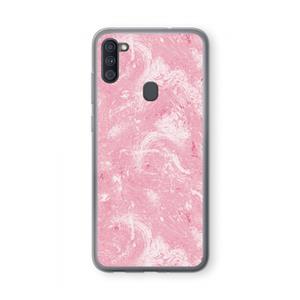 CaseCompany Abstract Painting Pink: Samsung Galaxy A11 Transparant Hoesje