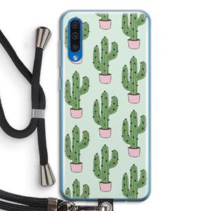 CaseCompany Cactus Lover: Samsung Galaxy A50 Transparant Hoesje met koord