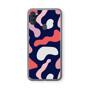 CaseCompany Memphis Shapes Pink: Samsung Galaxy A11 Transparant Hoesje