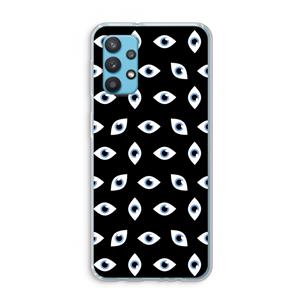 CaseCompany Eyes pattern: Samsung Galaxy A32 4G Transparant Hoesje