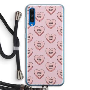 CaseCompany Chicks before dicks: Samsung Galaxy A50 Transparant Hoesje met koord