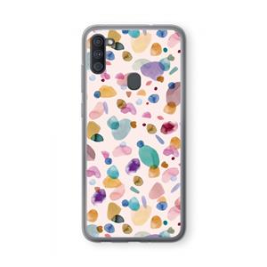 CaseCompany Terrazzo Memphis Pink: Samsung Galaxy A11 Transparant Hoesje