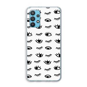 CaseCompany Eye pattern #2: Samsung Galaxy A32 4G Transparant Hoesje