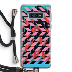 CaseCompany Skew Blush 2: Samsung Galaxy S10e Transparant Hoesje met koord