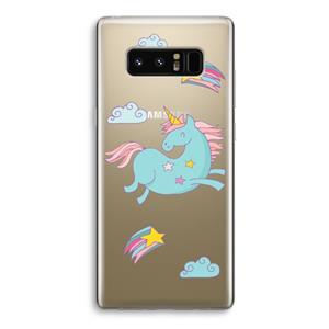 CaseCompany Vliegende eenhoorn: Samsung Galaxy Note 8 Transparant Hoesje
