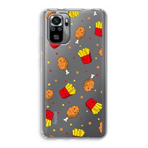 CaseCompany Chicken 'n Fries: Xiaomi Redmi Note 10S Transparant Hoesje