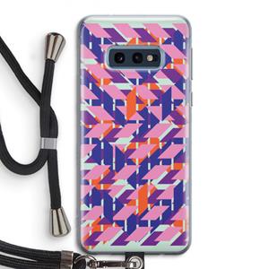 CaseCompany Skew Blush 3: Samsung Galaxy S10e Transparant Hoesje met koord