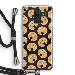 CaseCompany Croissant: Samsung Galaxy J8 (2018) Transparant Hoesje met koord