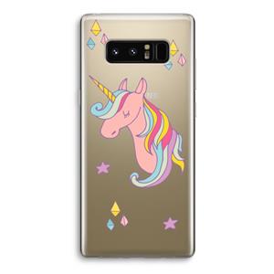 CaseCompany Roze eenhoorn: Samsung Galaxy Note 8 Transparant Hoesje