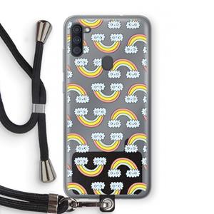 CaseCompany Regenboog: Samsung Galaxy A11 Transparant Hoesje met koord