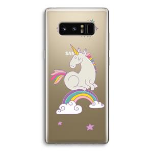 CaseCompany Regenboog eenhoorn: Samsung Galaxy Note 8 Transparant Hoesje