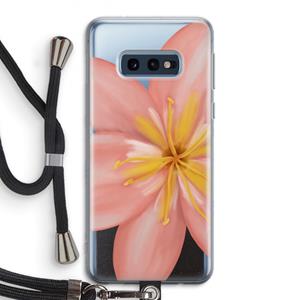 CaseCompany Pink Ellila Flower: Samsung Galaxy S10e Transparant Hoesje met koord