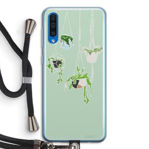 CaseCompany Hang In There: Samsung Galaxy A50 Transparant Hoesje met koord