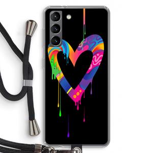 CaseCompany Melts My Heart: Samsung Galaxy S21 Transparant Hoesje met koord