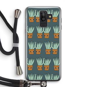 CaseCompany Sansevieria: Samsung Galaxy J8 (2018) Transparant Hoesje met koord