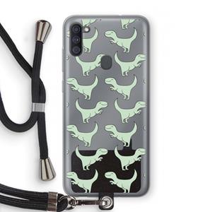 CaseCompany Dinos: Samsung Galaxy A11 Transparant Hoesje met koord