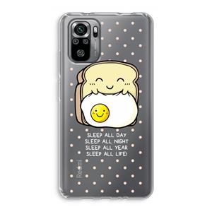 CaseCompany Sleep All Day: Xiaomi Redmi Note 10S Transparant Hoesje
