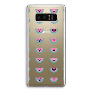CaseCompany Smiley watermeloenprint: Samsung Galaxy Note 8 Transparant Hoesje