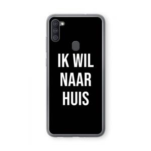 CaseCompany Ik wil naar huis - Zwart: Samsung Galaxy A11 Transparant Hoesje