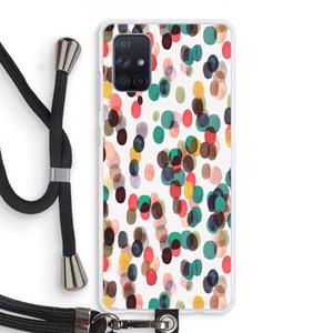 CaseCompany Tropical Dots: Samsung Galaxy A71 Transparant Hoesje met koord