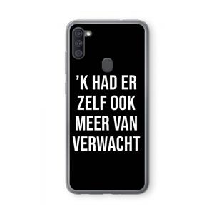 CaseCompany Meer verwacht - Zwart: Samsung Galaxy A11 Transparant Hoesje