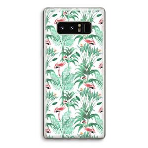 CaseCompany Flamingo bladeren: Samsung Galaxy Note 8 Transparant Hoesje