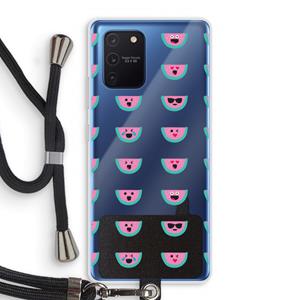 CaseCompany Smiley watermeloenprint: Samsung Galaxy Note 10 Lite Transparant Hoesje met koord