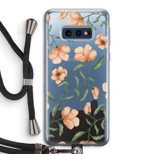 CaseCompany Peachy flowers: Samsung Galaxy S10e Transparant Hoesje met koord