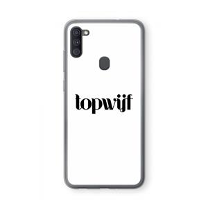 CaseCompany Topwijf Wit: Samsung Galaxy A11 Transparant Hoesje