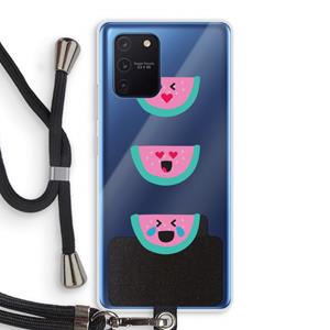 CaseCompany Smiley watermeloen: Samsung Galaxy Note 10 Lite Transparant Hoesje met koord