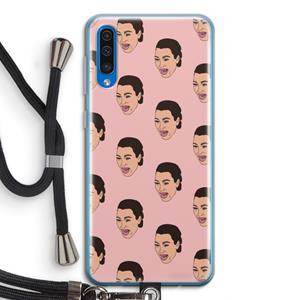 CaseCompany Ugly Cry Call: Samsung Galaxy A50 Transparant Hoesje met koord