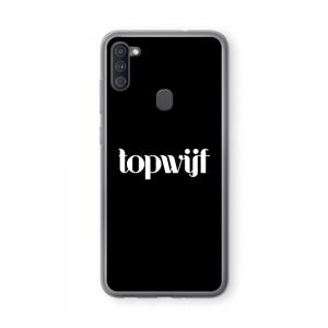 CaseCompany Topwijf Zwart: Samsung Galaxy A11 Transparant Hoesje